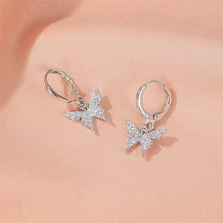 Small Butterfly Earrings with Diamonds