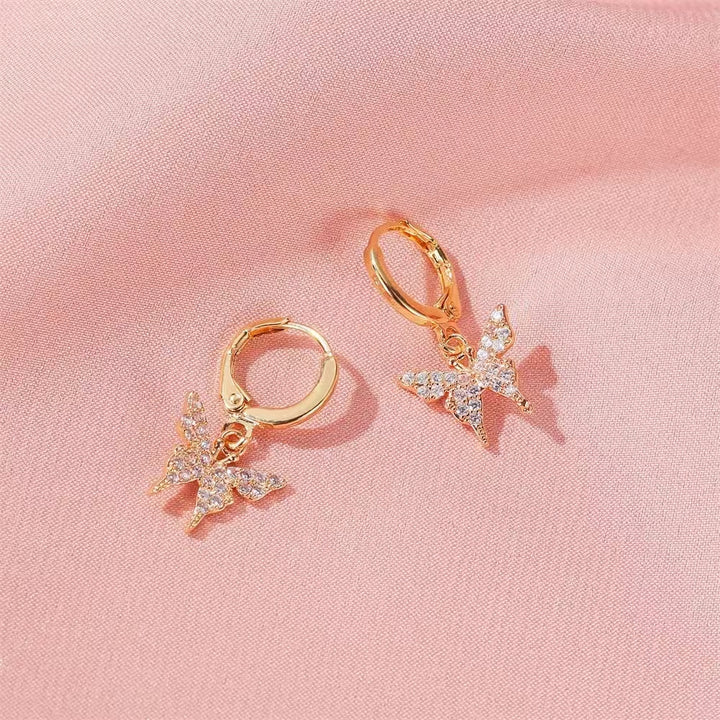 Small Butterfly Earrings with Diamonds