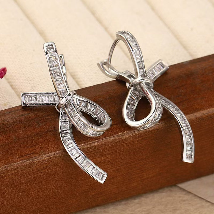 Zirconia Ribbon Earrings