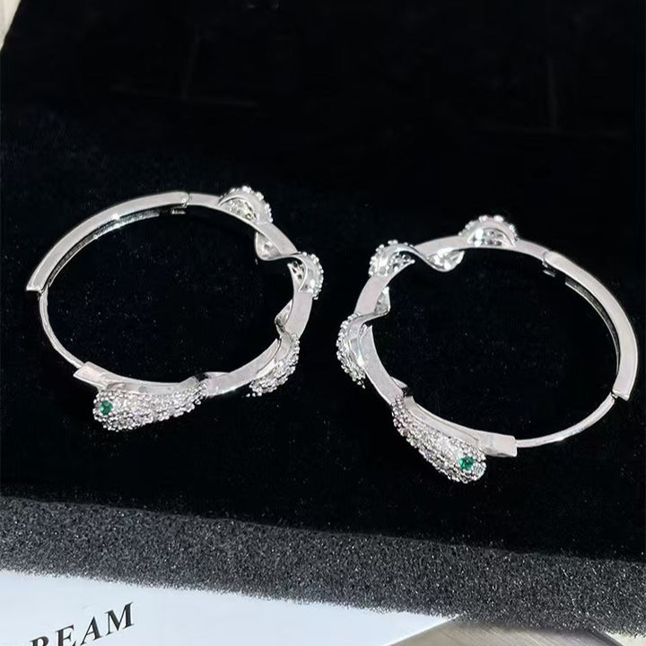 Zirconia Snake Twist Earrings