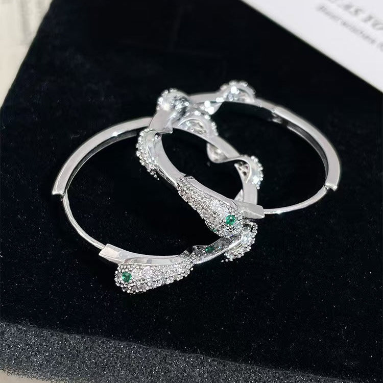 Zirconia Snake Twist Earrings