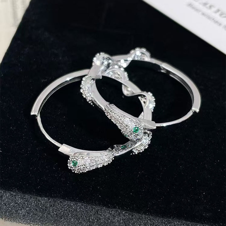 Zirconia Snake Twist Earrings