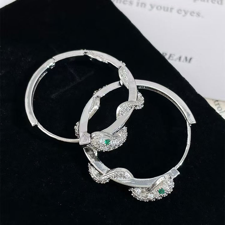 Zirconia Snake Twist Earrings