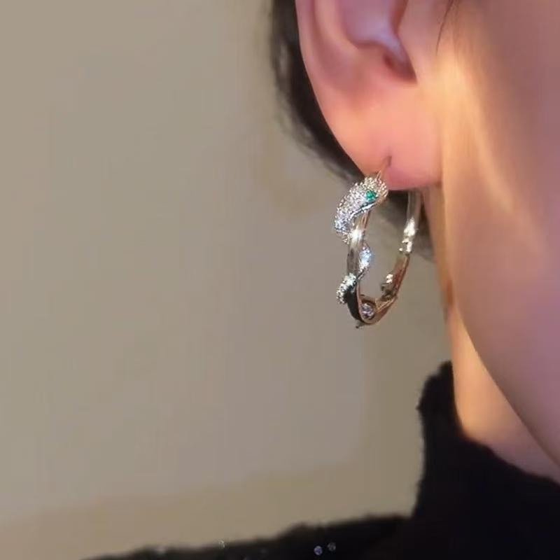 Zirconia Snake Twist Earrings