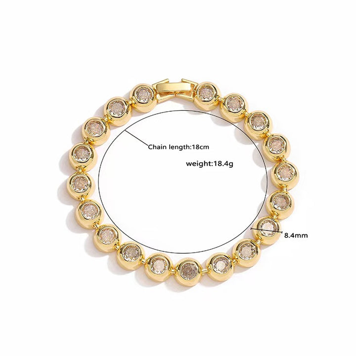 Simple Full Diamond Zirconia Bracelet Necklace