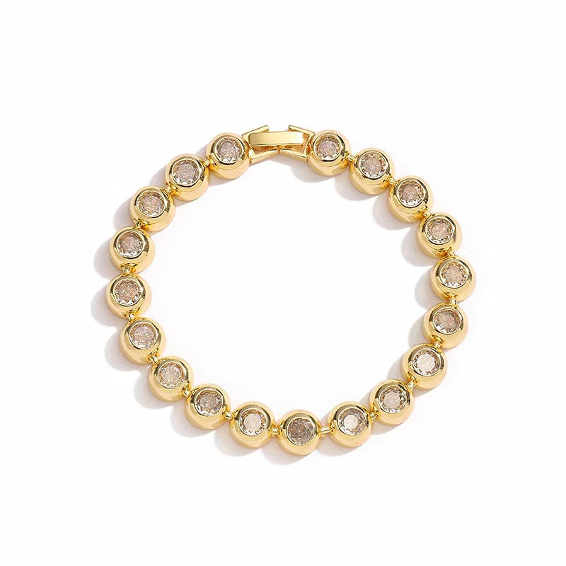 Simple Full Diamond Zirconia Bracelet Necklace