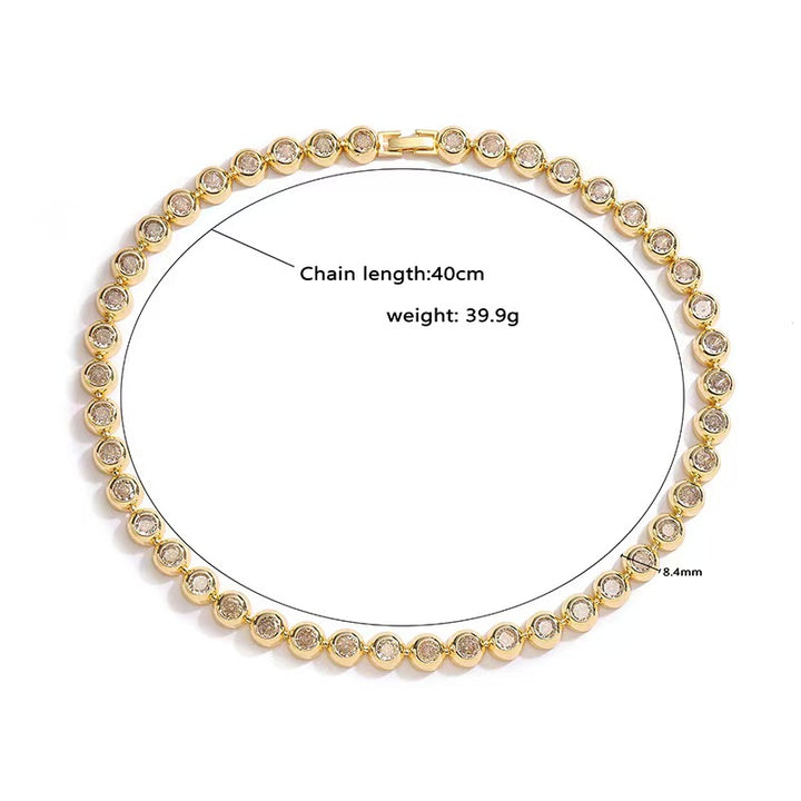 Simple Full Diamond Zirconia Bracelet Necklace