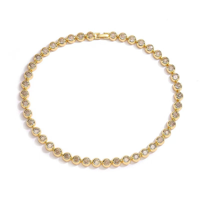 Simple Full Diamond Zirconia Bracelet Necklace