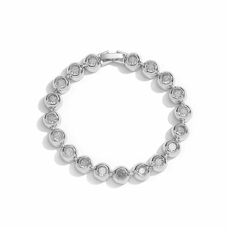 Simple Full Diamond Zirconia Bracelet Necklace