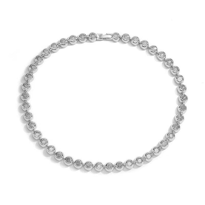 Simple Full Diamond Zirconia Bracelet Necklace