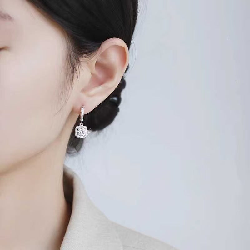 Sparkling Square Earrings