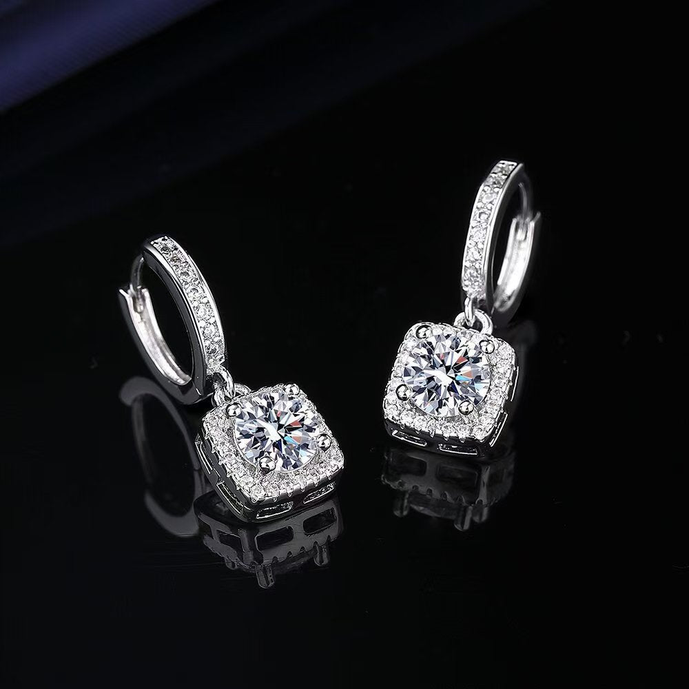 Sparkling Square Earrings