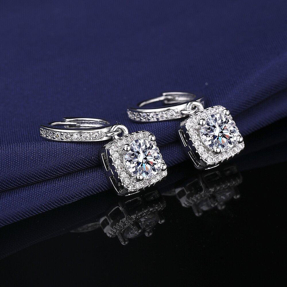 Sparkling Square Earrings