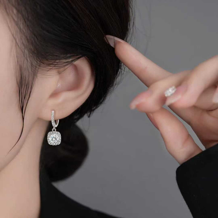 Sparkling Square Earrings