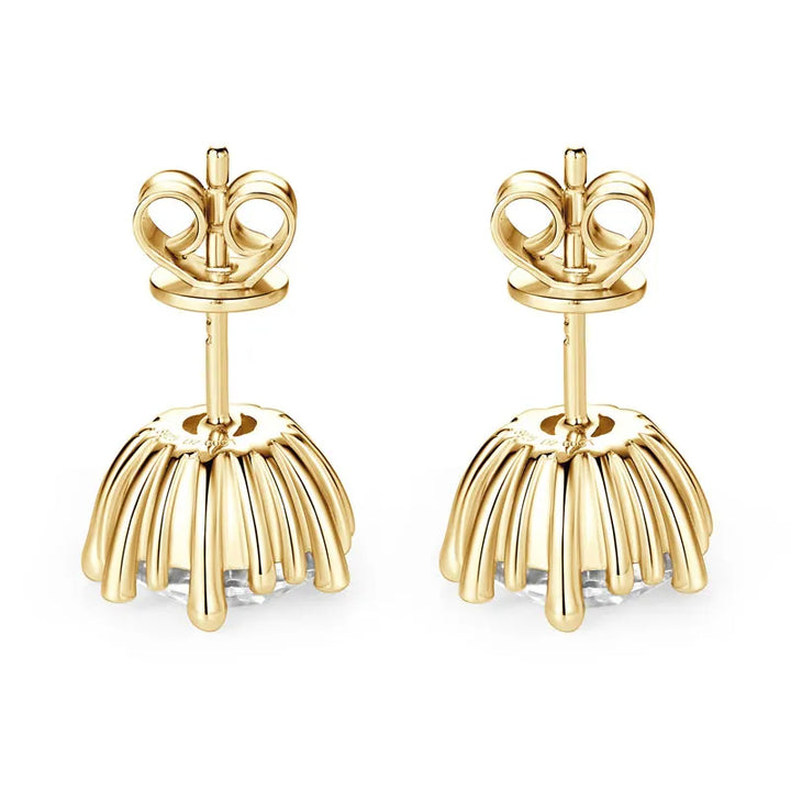 Sunburst Crown Moissanite Stud Earrings
