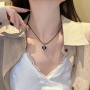 Cubic Zircon Flower Heart Necklace