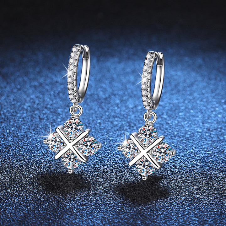 Classic Crossed Moissanite Earrings
