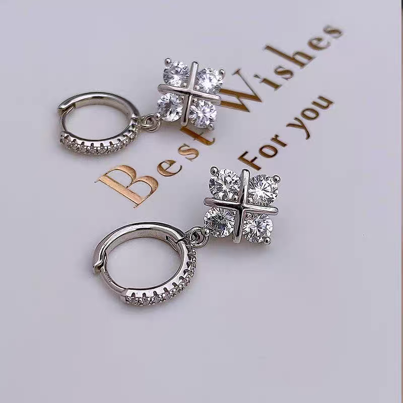Classic Crossed Moissanite Earrings