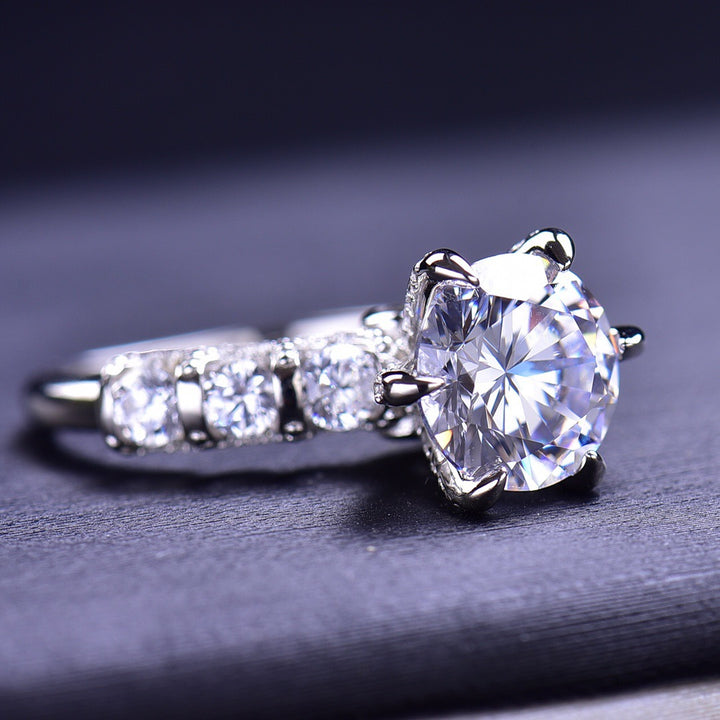 Aurora Six-Prong Moissanite Ring