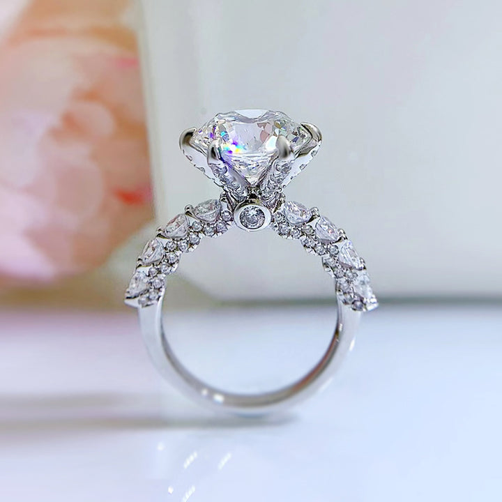 Aurora Six-Prong Moissanite Ring