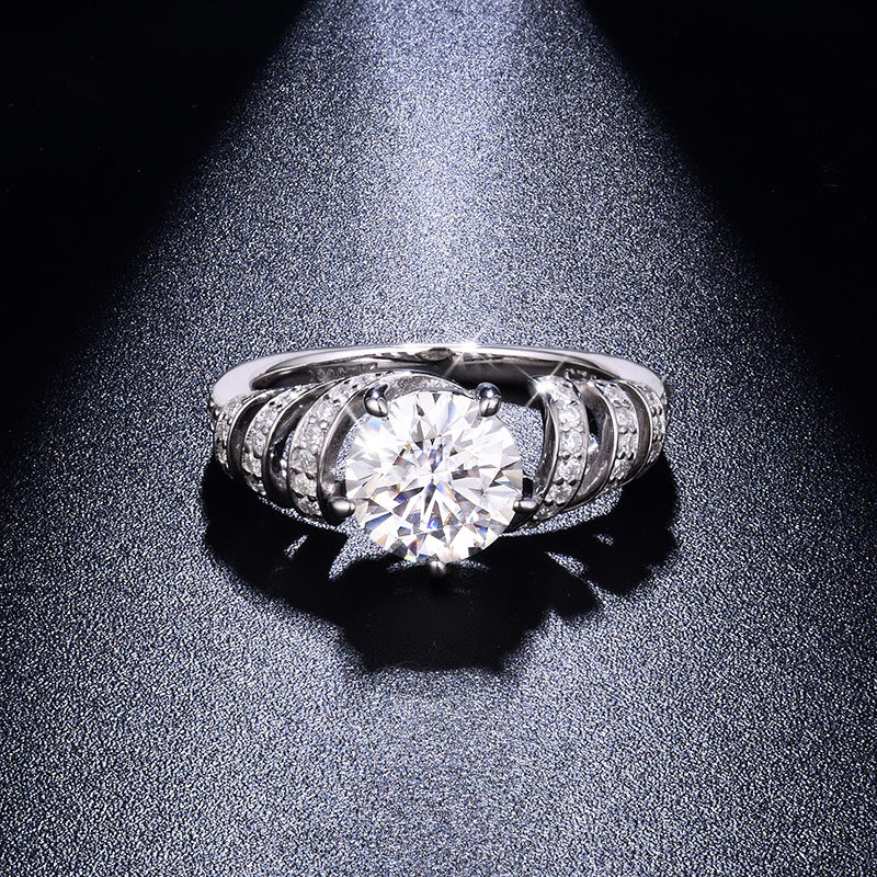 Tidal Wave Swirl Moissanite Ring