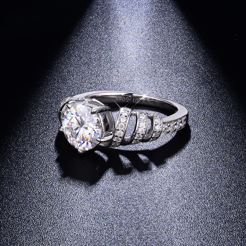 Tidal Wave Swirl Moissanite Ring