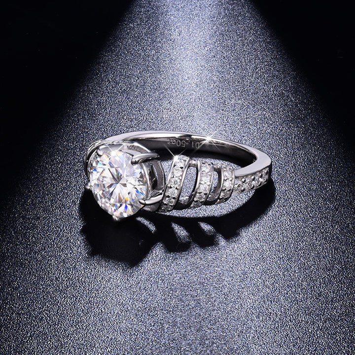 Tidal Wave Swirl Moissanite Ring