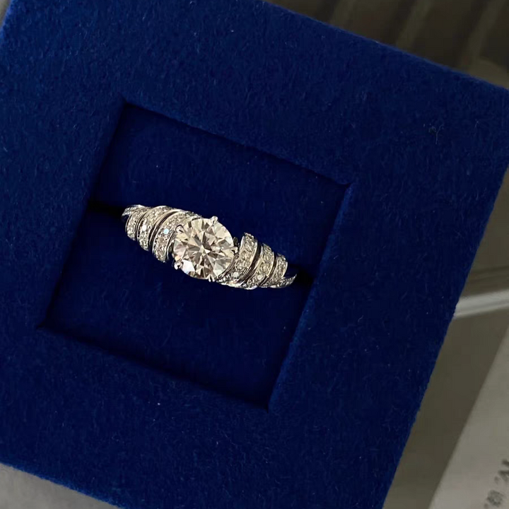 Tidal Wave Swirl Moissanite Ring