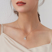Sterling Silver Full Diamonds Moissan Diamonds Small Dress Necklace