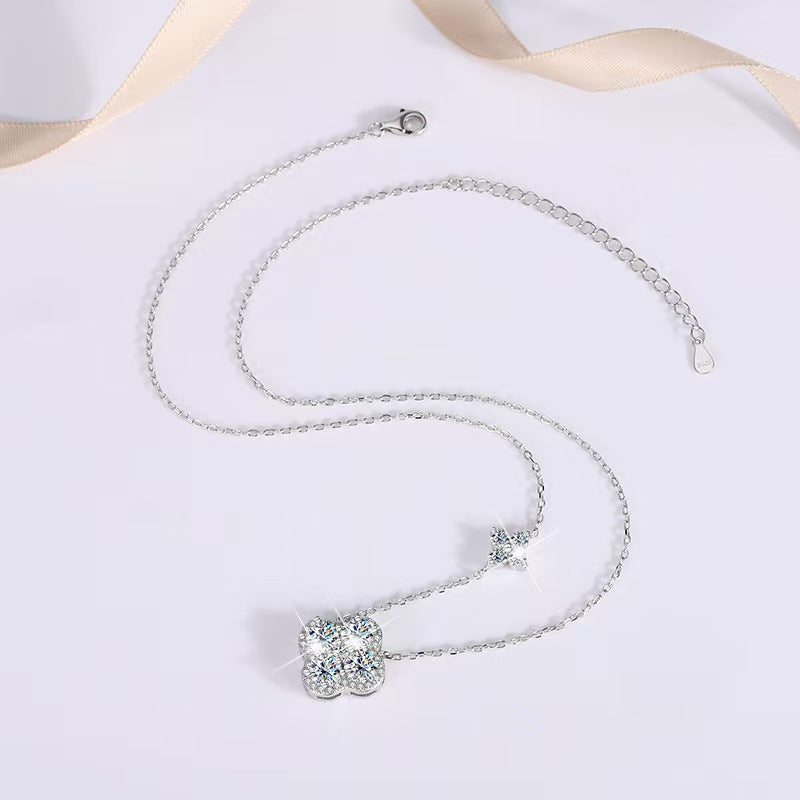 Lucky Four-Leaf Clover Moissanite Necklace