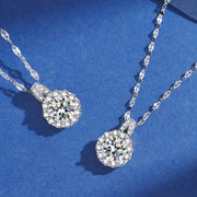 Sterling Silver Moissan Sunflower Necklace