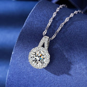 Sterling Silver Moissan Sunflower Necklace