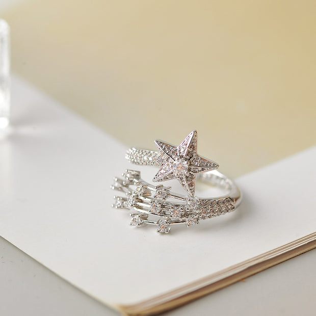 Comet Full Pentagram Ring