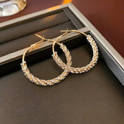 Semi Rhinestone Circle Earrings