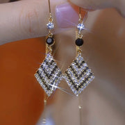Black and White Striped Diamond Earrings