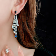 Silk Earrings With Sparkling Rhinestones