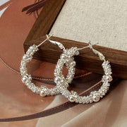 Silver Bead Pop Earrings