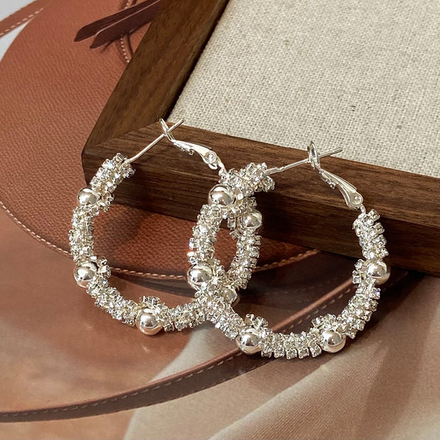 Silver Bead Pop Earrings