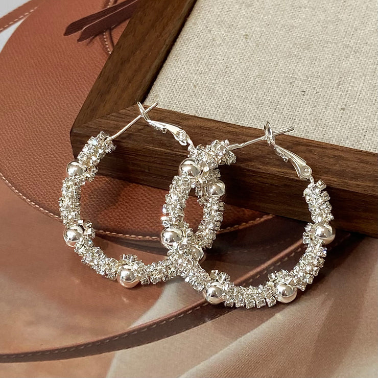 Silver Bead Pop Earrings