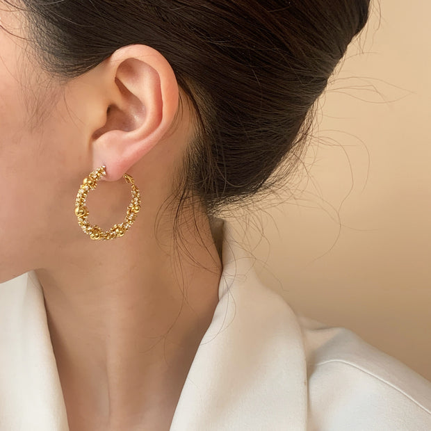 Silver Bead Pop Earrings