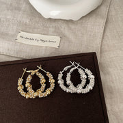 Silver Bead Pop Earrings