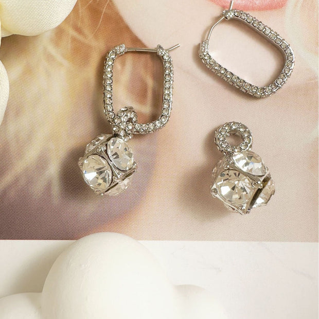 Sparkling Diamond Ball Earrings