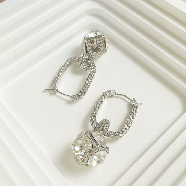 Sparkling Diamond Ball Earrings