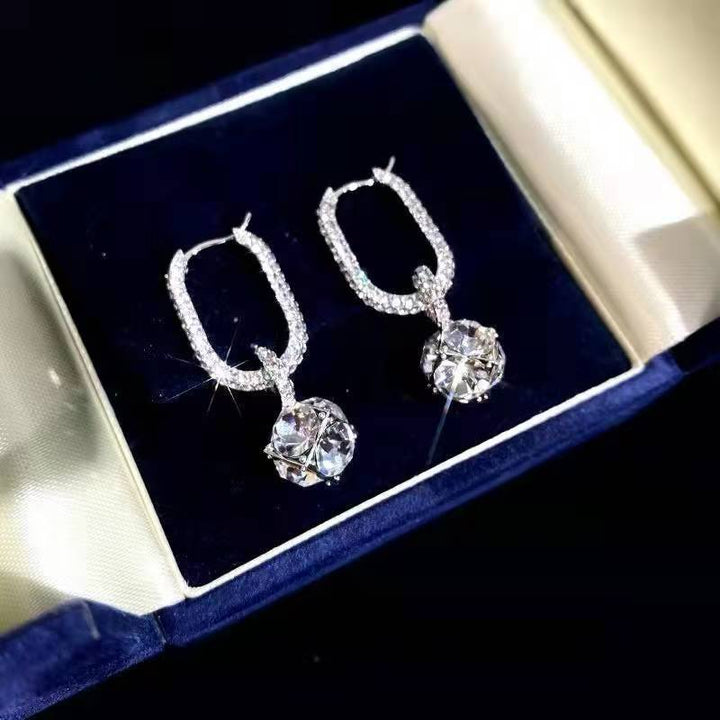 Sparkling Diamond Ball Earrings