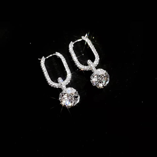 Sparkling Diamond Ball Earrings