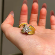 Vintage Brushed Flower Ring