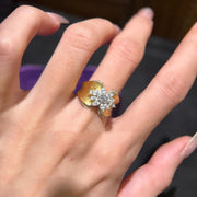 Vintage Brushed Flower Ring