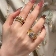 Vintage Brushed Flower Ring