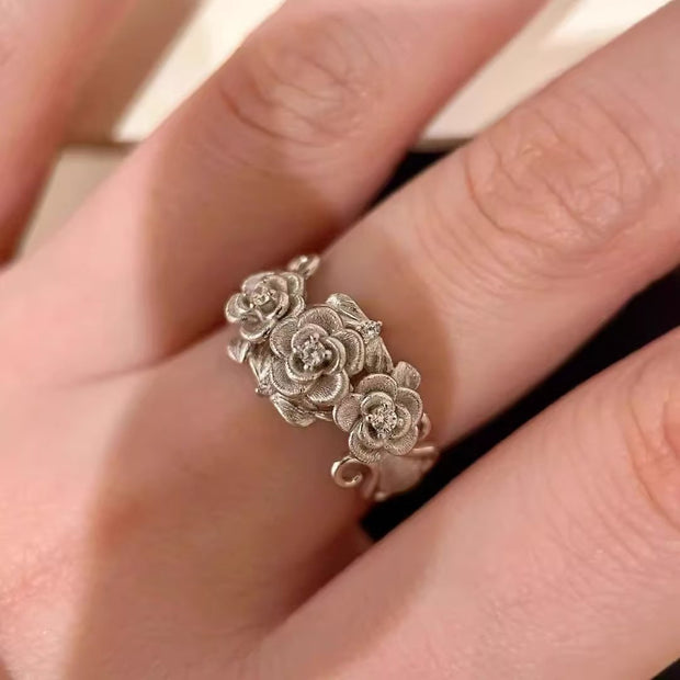 Three Flower Rose Ring