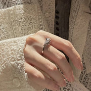 Wide Cross Zircon Ring
